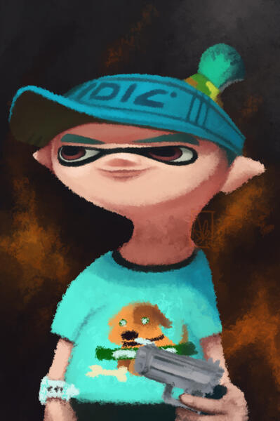 Splat Tim Painted With A Brush Shaped Like His Head